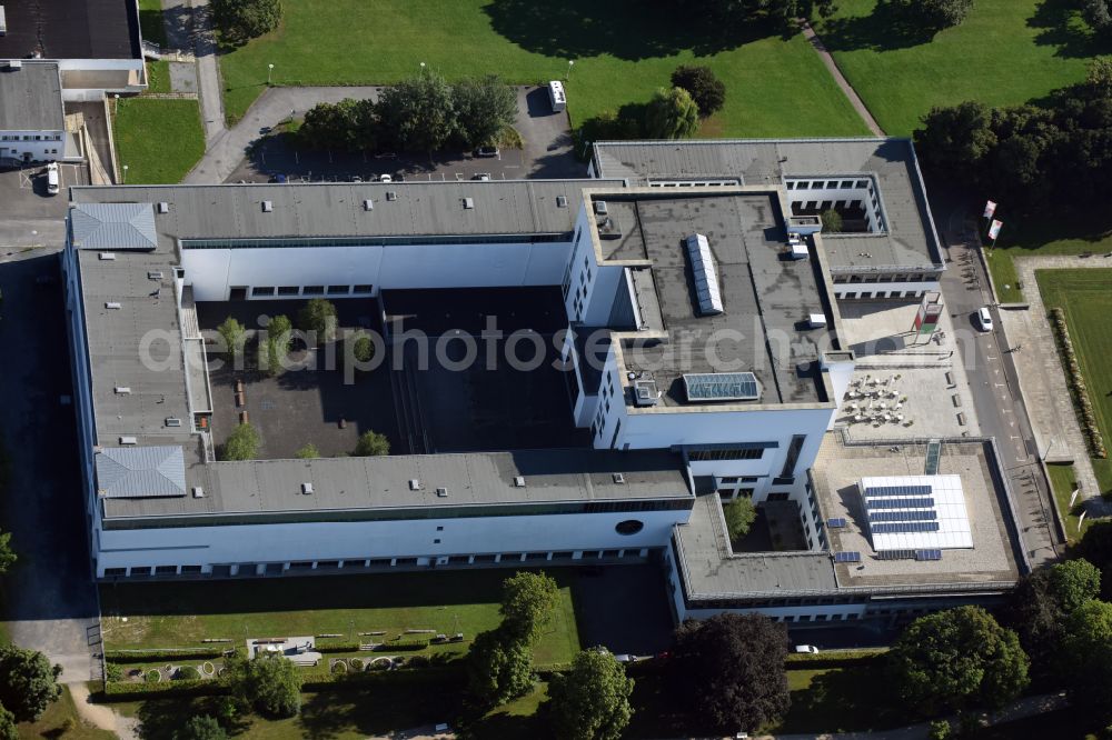 Dresden from above - Museum building ensemble Deutsches Hygiene-Museum in the street Lingnerplatz in Dresden in the state Saxony