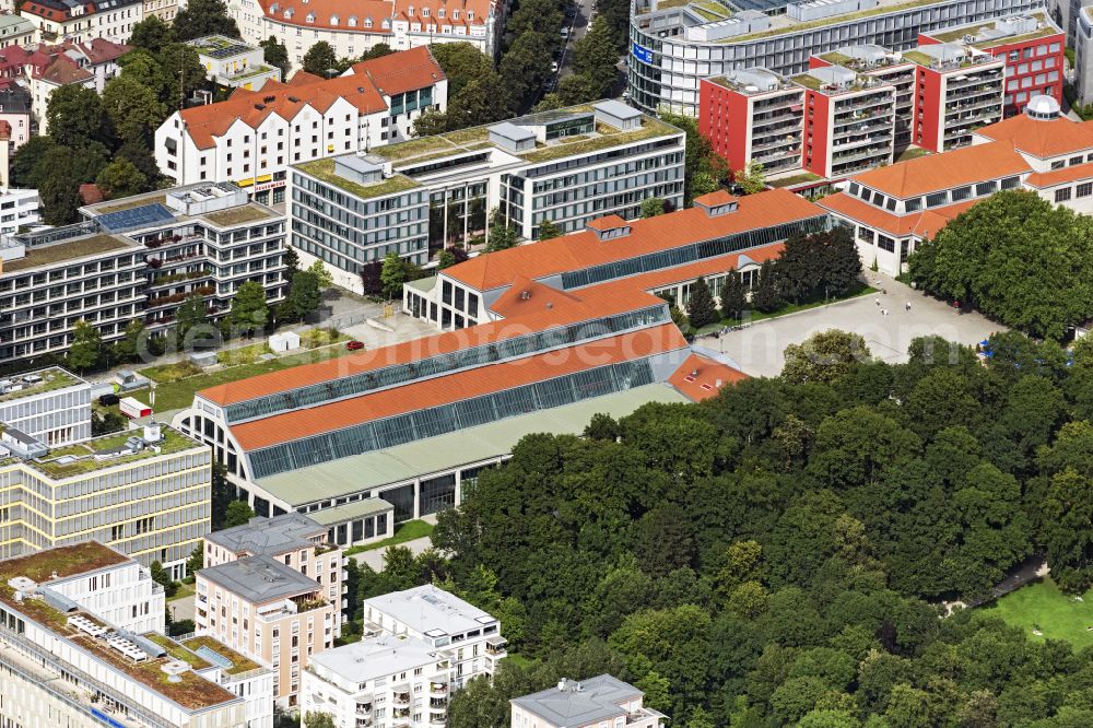 Aerial image München - Museum building ensemble Deutsches Museum Verkehrszentrum in Munich in the state Bavaria, Germany