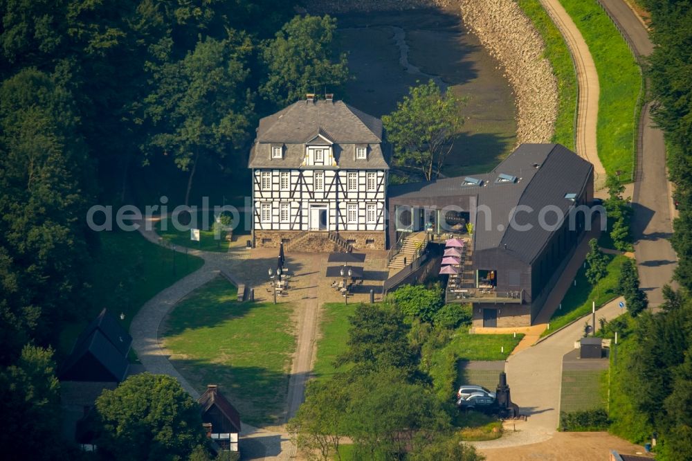 Hagen from above - Museum building ensemble Deutsches Schmiedemuseum of the LWL Freilichtmuseum after the reopening in Hagen in the state North Rhine-Westphalia