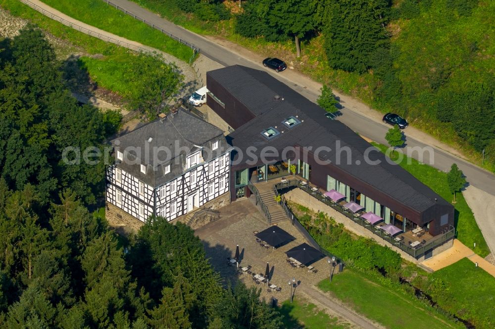 Aerial image Hagen - Museum building ensemble Deutsches Schmiedemuseum of the LWL Freilichtmuseum after the reopening in Hagen in the state North Rhine-Westphalia