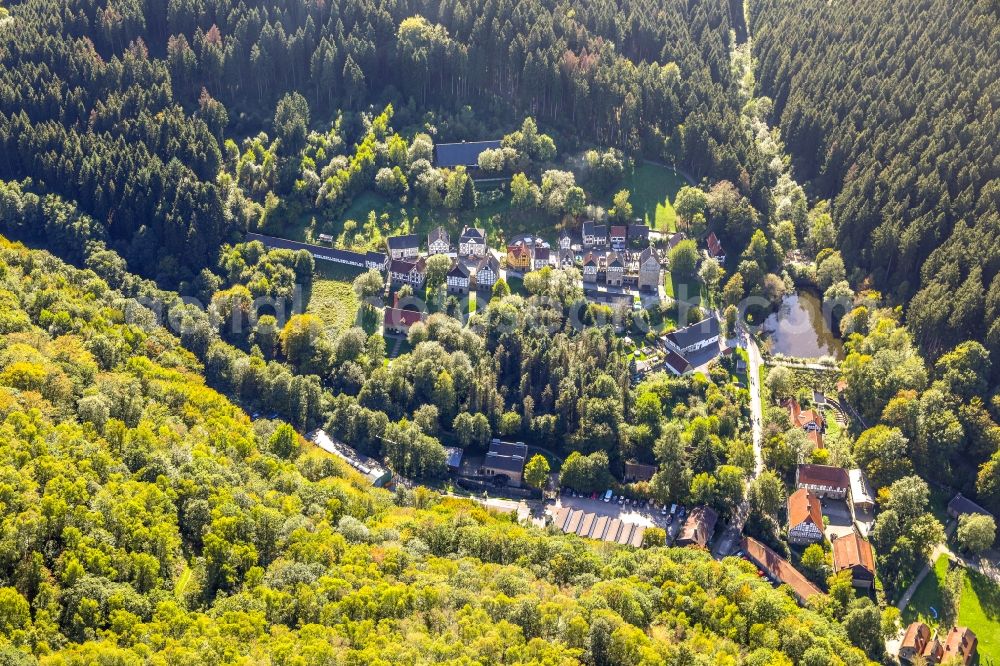 Aerial photograph Selbecke - Museum building ensemble Deutsches Schmiedemuseum in Selbecke in the state North Rhine-Westphalia, Germany