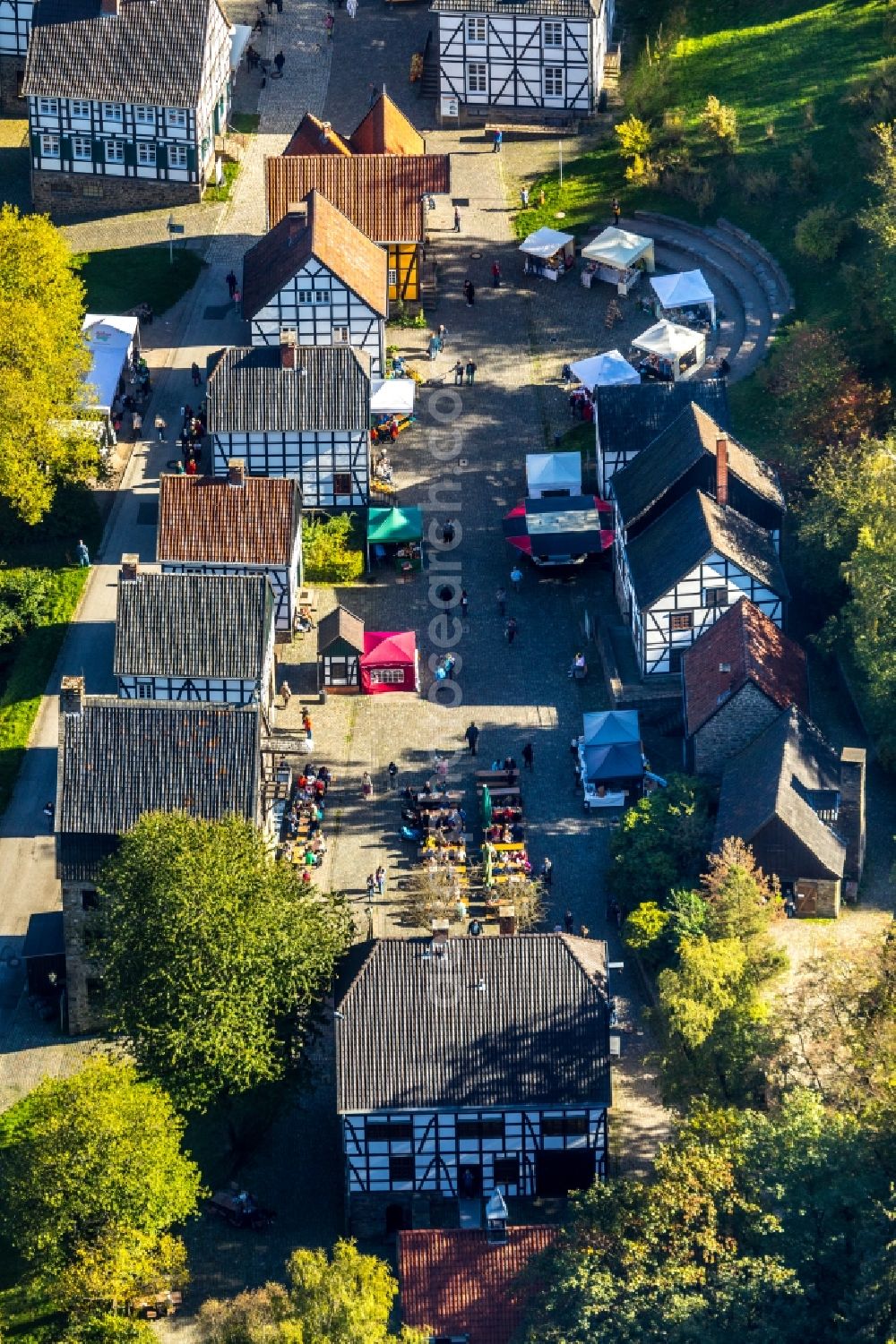 Aerial photograph Selbecke - Museum building ensemble Deutsches Schmiedemuseum in Selbecke in the state North Rhine-Westphalia, Germany