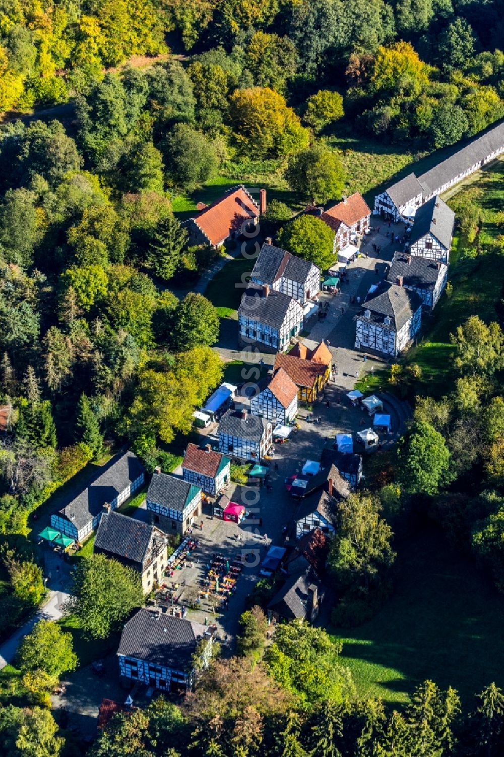 Selbecke from the bird's eye view: Museum building ensemble Deutsches Schmiedemuseum in Selbecke in the state North Rhine-Westphalia, Germany