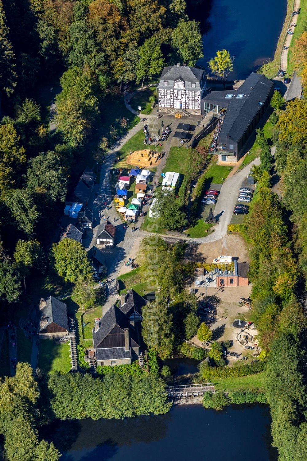 Aerial image Selbecke - Museum building ensemble Deutsches Schmiedemuseum in Selbecke in the state North Rhine-Westphalia, Germany