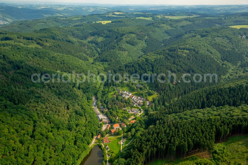 Hagen from above - Museum building ensemble of Freilichtmuseum in Hagen in the state North Rhine-Westphalia, Germany