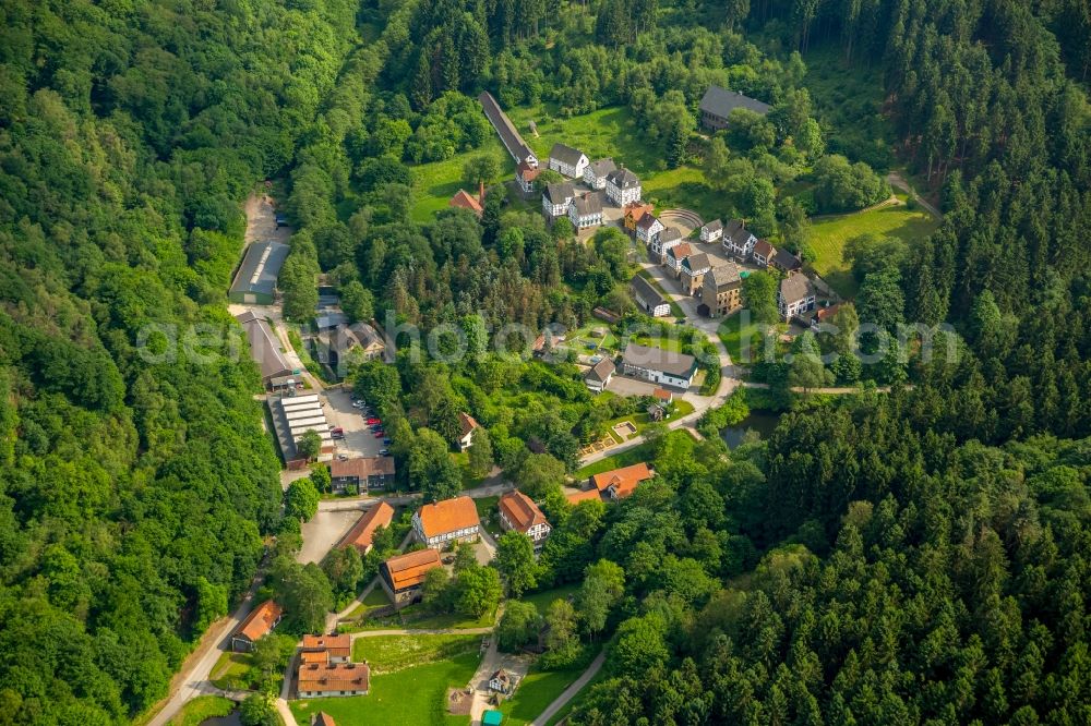 Hagen from the bird's eye view: Museum building ensemble of Freilichtmuseum in Hagen in the state North Rhine-Westphalia, Germany