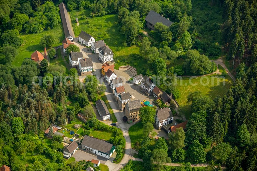 Aerial image Hagen - Museum building ensemble of Freilichtmuseum in Hagen in the state North Rhine-Westphalia, Germany