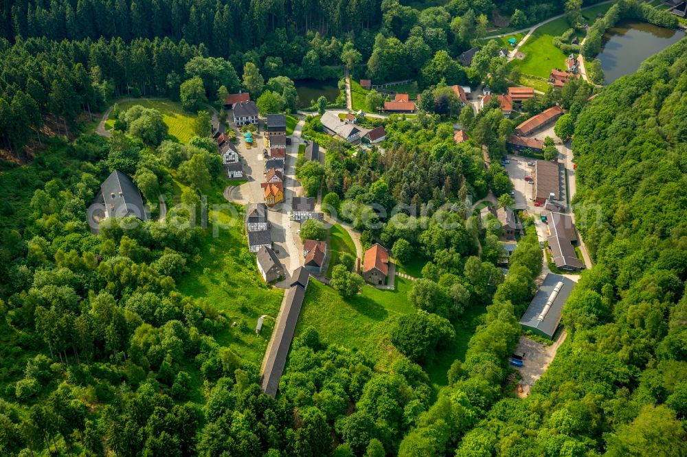 Hagen from the bird's eye view: Museum building ensemble of Freilichtmuseum in Hagen in the state North Rhine-Westphalia, Germany