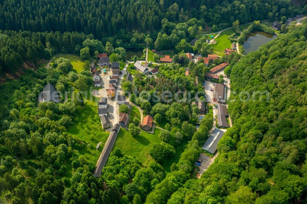 Aerial image Hagen - Museum building ensemble of Freilichtmuseum in Hagen in the state North Rhine-Westphalia, Germany