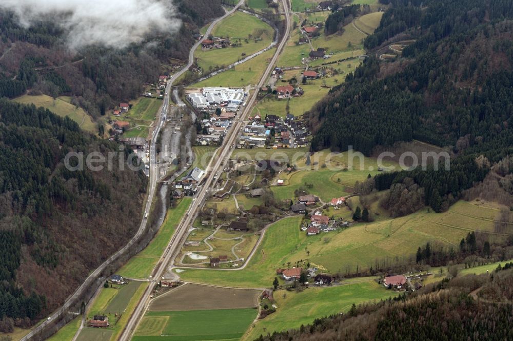 Gutach (Schwarzwaldbahn) from the bird's eye view: Museum building ensemble Freilichtmuseum Vogtsbauernhoefe in Gutach (Schwarzwaldbahn) in the state Baden-Wuerttemberg, Germany