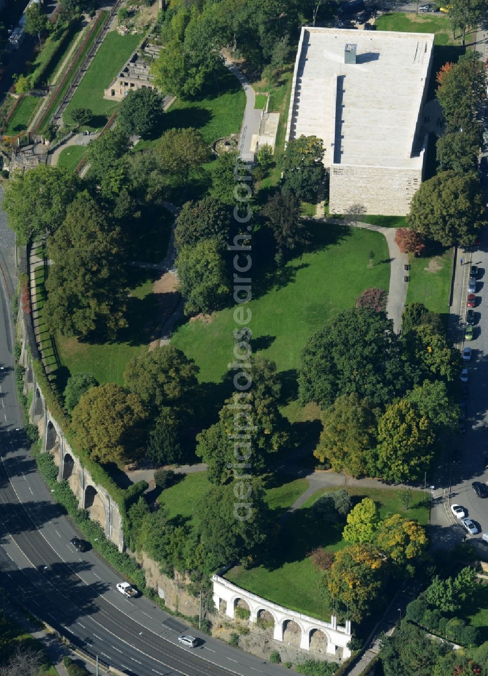 Aerial image Kassel - Museum building ensemble GRIMMWELT Kassel gGmbH in Kassel in the state Hesse