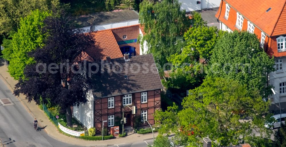 Aerial photograph Hamm - Museum building ensemble Heimathaus Rhynern - Heimatverein Rhynern 1991 e.V. on Unnaer Strasse in Hamm in the state North Rhine-Westphalia