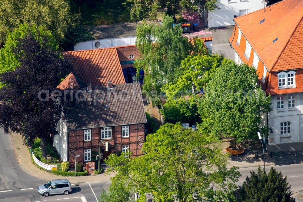 Hamm from the bird's eye view: Museum building ensemble Heimathaus Rhynern - Heimatverein Rhynern 1991 e.V. on Unnaer Strasse in Hamm in the state North Rhine-Westphalia