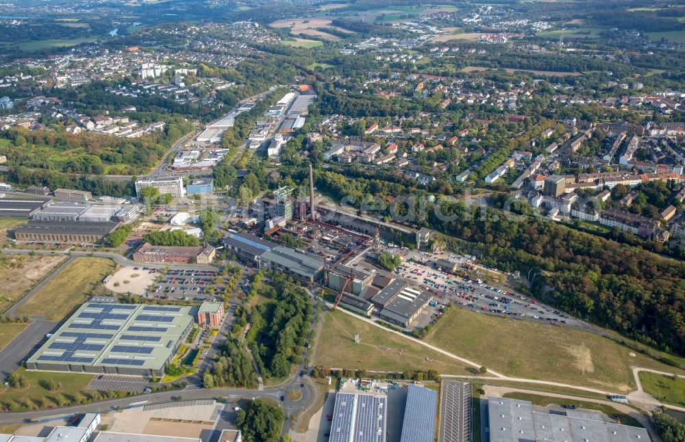 Aerial photograph Hattingen - Museum building ensemble Henrichshuette LWL-industrial museum in Hattingen in the state North Rhine-Westphalia