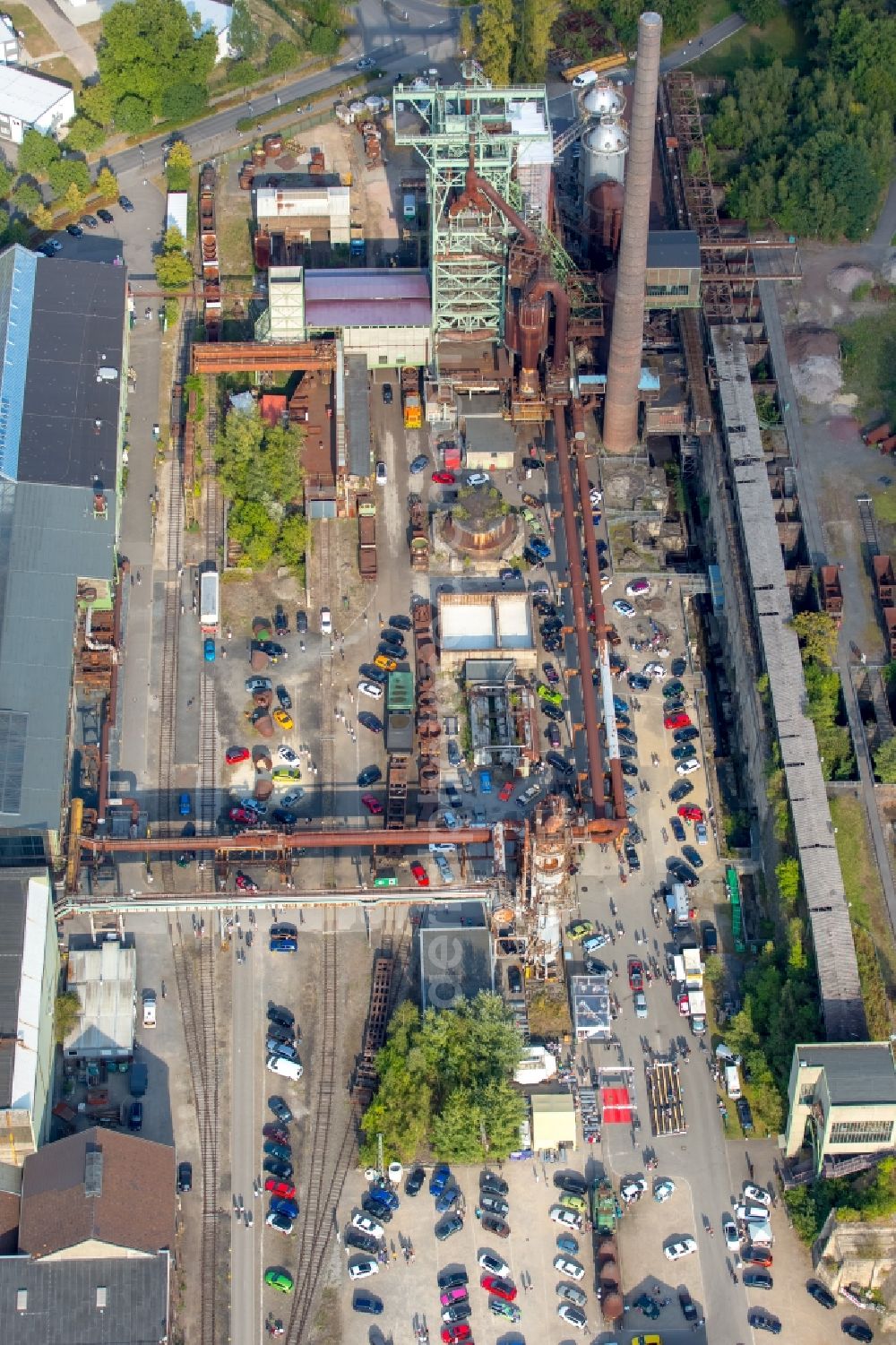 Hattingen from above - Museum building ensemble Henrichshuette LWL-industrial museum in Hattingen in the state North Rhine-Westphalia