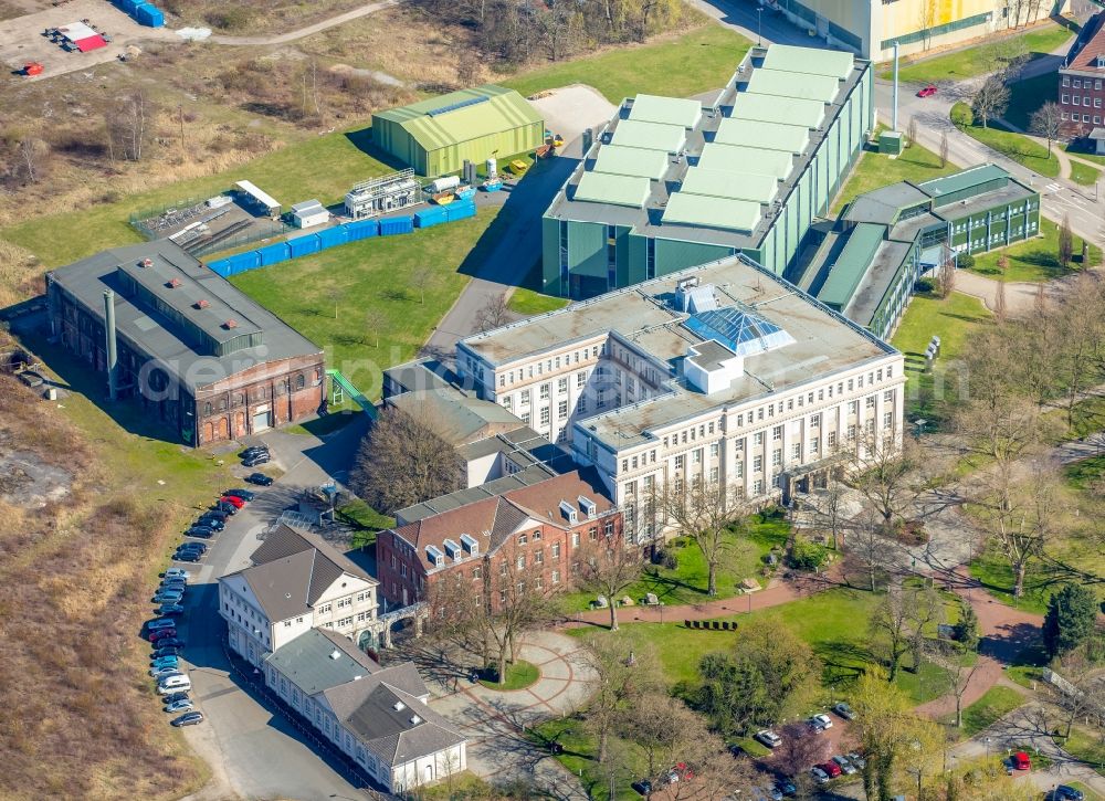 Aerial photograph Dortmund - Museum building ensemble Hoesch-Museum on Eberhardstrasse in Dortmund in the state North Rhine-Westphalia, Germany