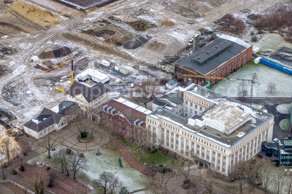 Aerial photograph Dortmund - museum building ensemble Hoesch-Museum on Eberhardstrasse in Dortmund at Ruhrgebiet in the state North Rhine-Westphalia, Germany