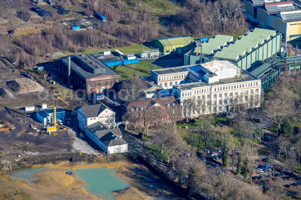 Dortmund from the bird's eye view: Museum building ensemble Hoesch-Museum on Eberhardstrasse in Dortmund at Ruhrgebiet in the state North Rhine-Westphalia, Germany