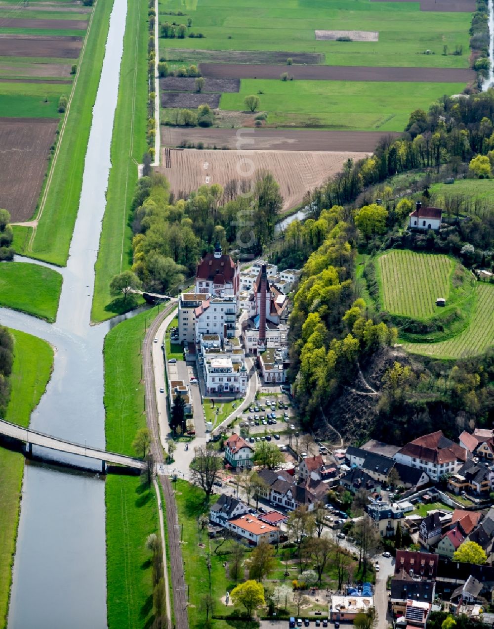 Riegel am Kaiserstuhl from above - Museum building ensemble Kunsthalle Messmer in Riegel am Kaiserstuhl in the state Baden-Wuerttemberg, Germany