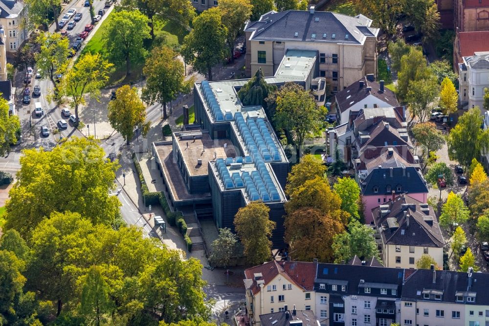 Bochum from the bird's eye view: Museum building ensemble Kunstmuseum Bochum on Kortumstrasse in the district Innenstadt in Bochum in the state North Rhine-Westphalia, Germany