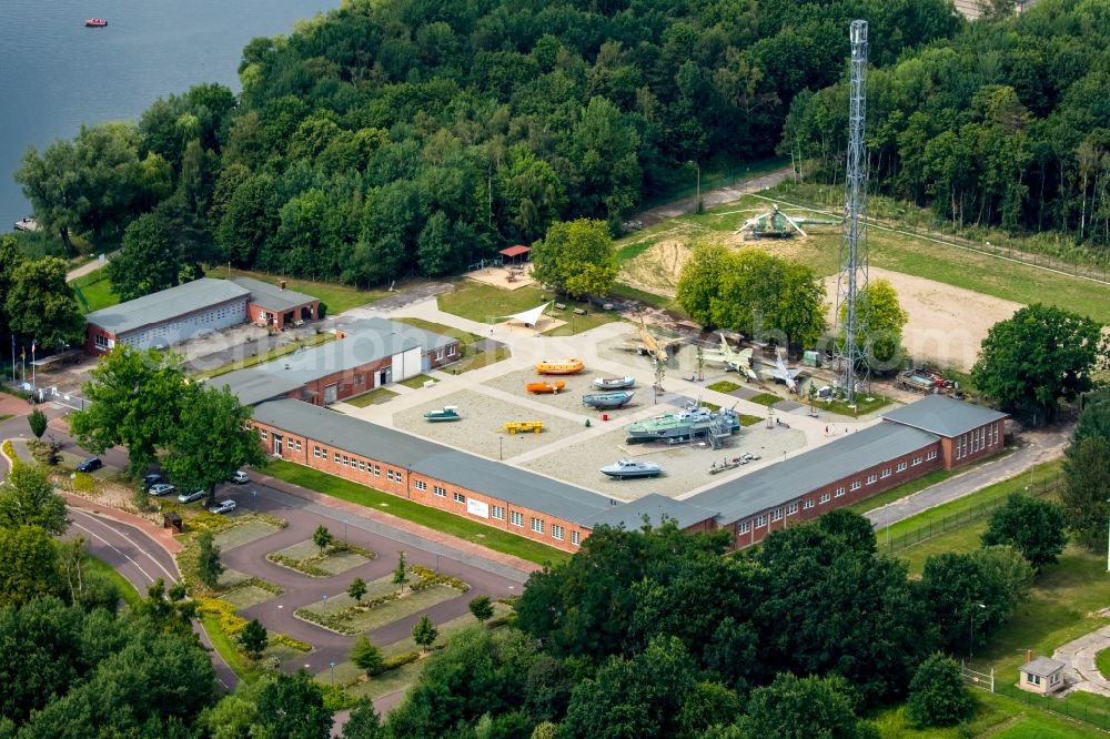 Aerial photograph Rechlin - Museum building ensemble of Aeronautical Engineering Museum Rechlin with outdoor exhibition space in Rechlin in Mecklenburg - Western Pomerania