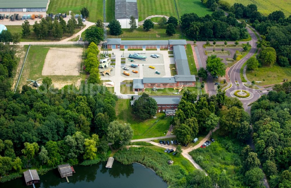 Aerial photograph Rechlin - Museum building ensemble of Aeronautical Engineering Museum Rechlin with outdoor exhibition space in Rechlin in Mecklenburg - Western Pomerania