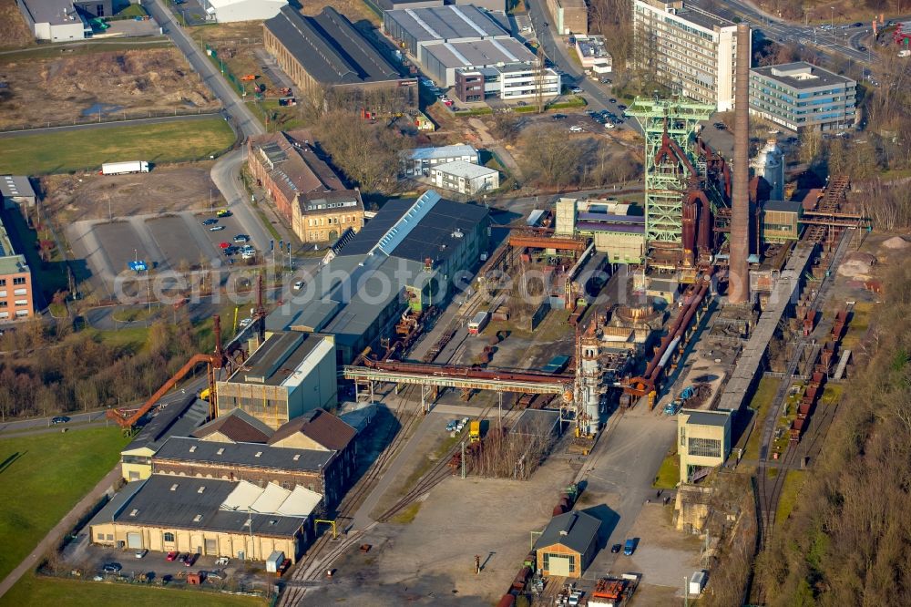 Aerial photograph Hattingen - Museum building ensemble of the industrial museum of Heinrichshuette in Hattingen in the state of North Rhine-Westphalia