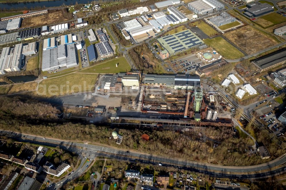 Hattingen from the bird's eye view: Museum building ensemble LWL-Industriemuseum Henrichshuette Hattingen in of factorysstrasse in Hattingen in the state North Rhine-Westphalia, Germany