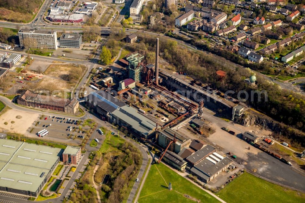 Hattingen from above - Museum building ensemble LWL-Industriemuseum Henrichshuette Hattingen in of factorysstrasse in Hattingen in the state North Rhine-Westphalia, Germany