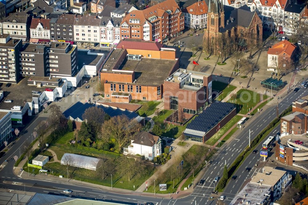 Herne from above - Museum building ensemble Museum of Archaeology in Herne in the state North Rhine-Westphalia