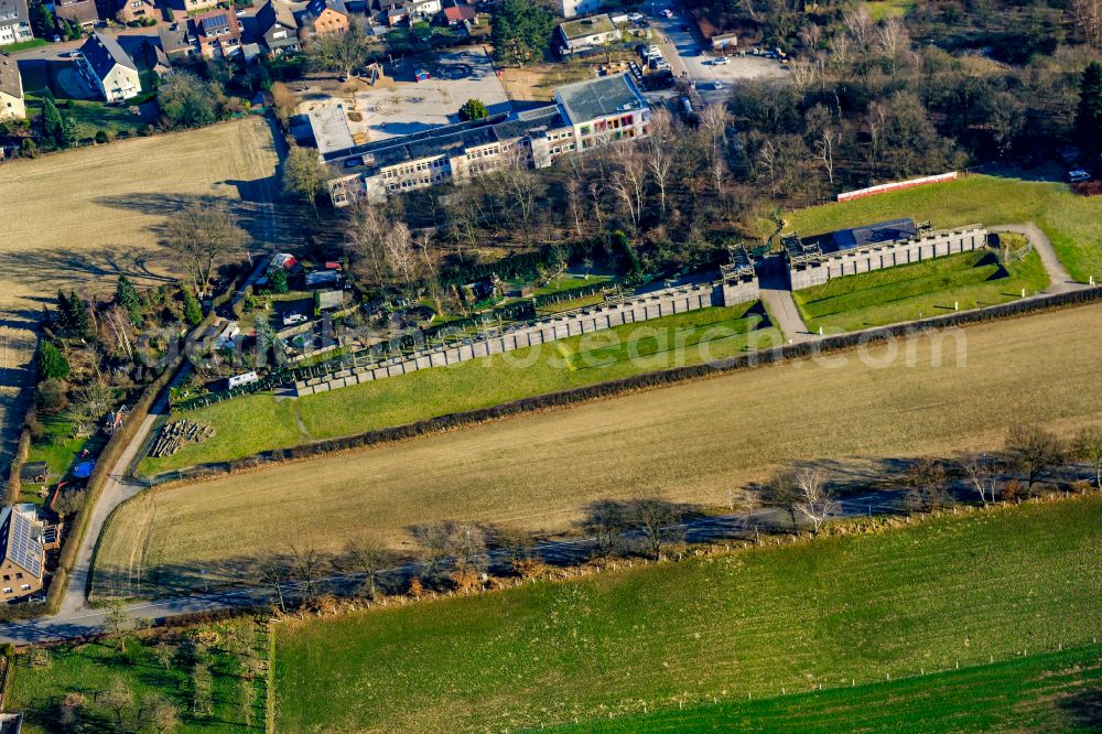 Haltern am See from above - Museum building ensemble LWL-Roemermuseum on Weseler Strasse in Haltern am See in the state North Rhine-Westphalia, Germany