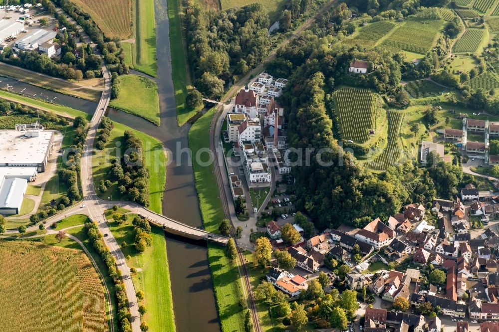 Riegel am Kaiserstuhl from above - Museum building ensemble Messmer Riegel in Riegel am Kaiserstuhl in the state Baden-Wuerttemberg, Germany