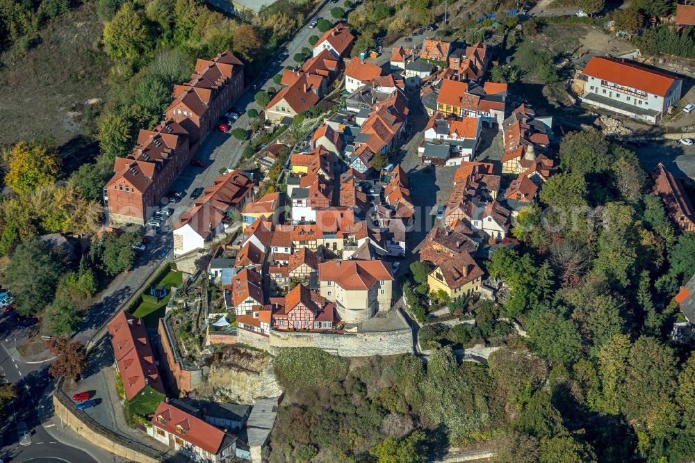 Aerial photograph Quedlinburg - Museum building ensemble of Muenzenbergmuseum at Muenzenberg in Quedlinburg in the state Saxony-Anhalt, Germany