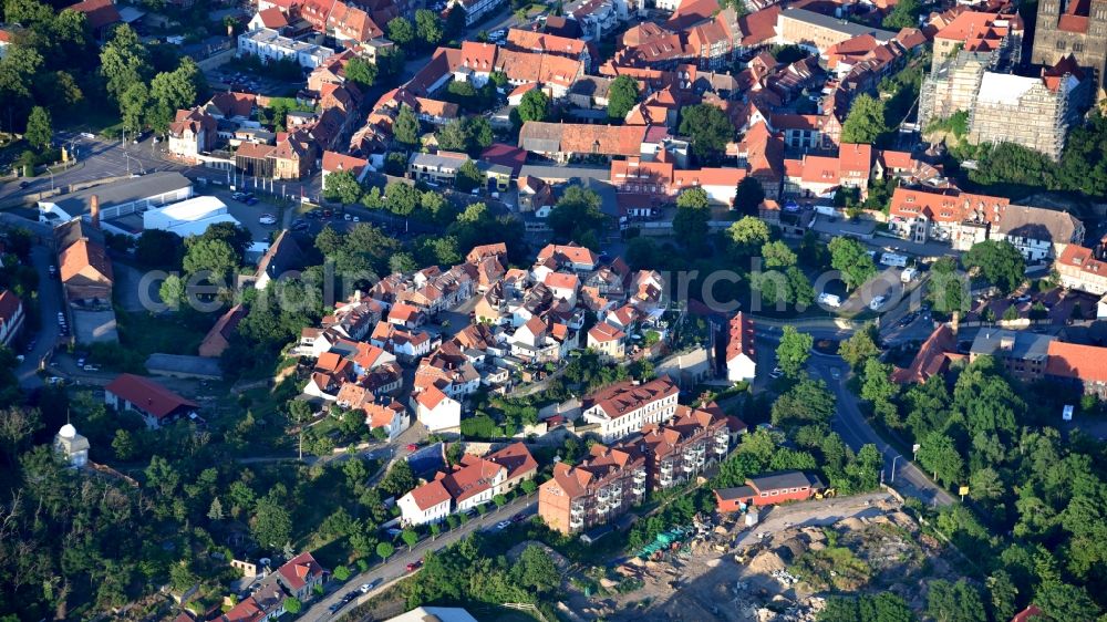 Quedlinburg from the bird's eye view: Museum building ensemble of Muenzenbergmuseum at Muenzenberg in Quedlinburg in the state Saxony-Anhalt, Germany