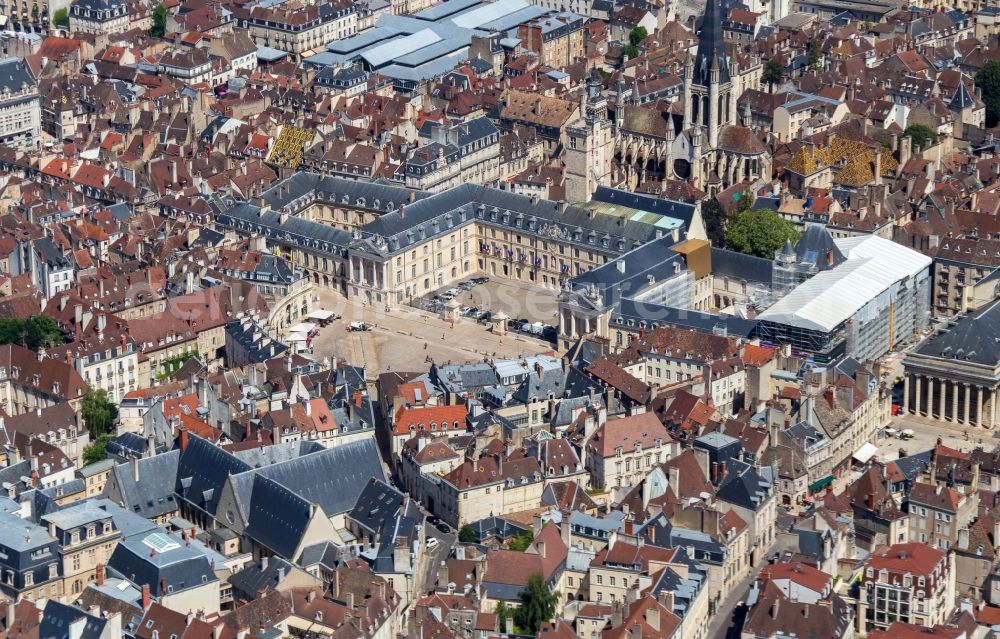 Dijon from the bird's eye view: Museum building ensemble Musee of Beaux-Arts in Dijon in Bourgogne Franche-Comte, France