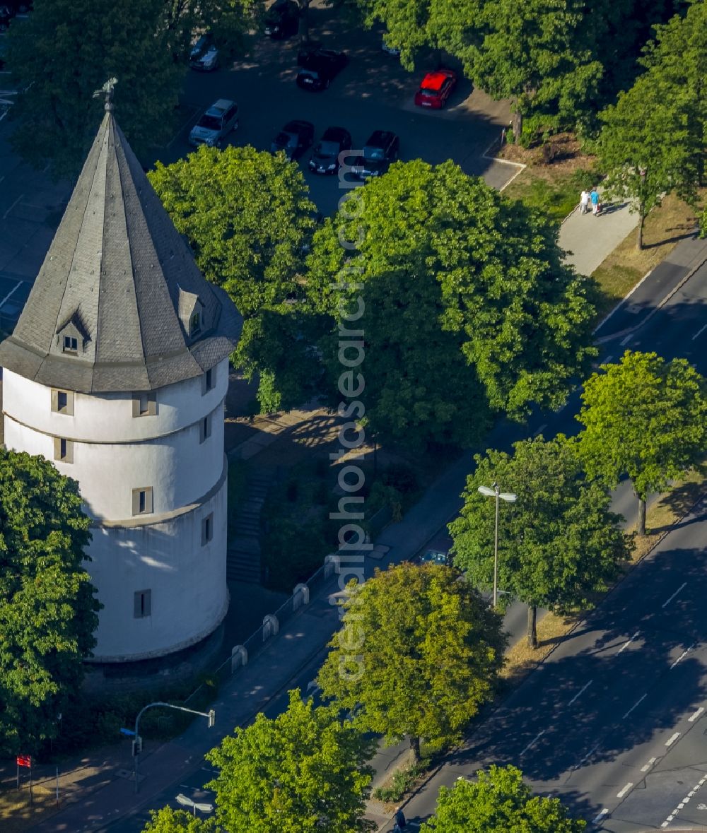 Dortmund from above - Museum building ensemble Adlerturm in Dortmund in the state North Rhine-Westphalia