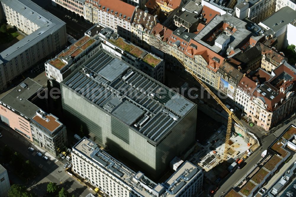 Aerial photograph Leipzig - Museum building ensemble Museum of bildenden Kuenste on Katharinenstrasse in the district Mitte in Leipzig in the state Saxony