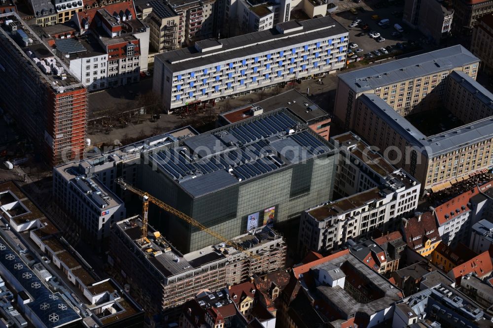 Aerial image Leipzig - Museum building ensemble Museum of bildenden Kuenste on Katharinenstrasse in the district Mitte in Leipzig in the state Saxony