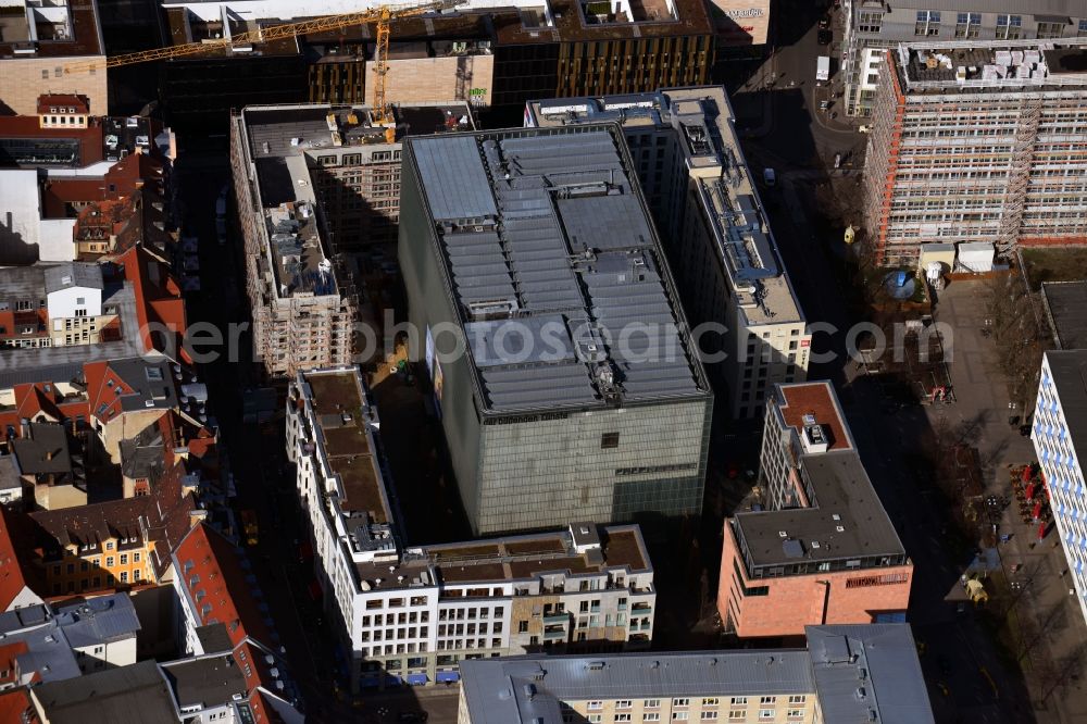 Aerial image Leipzig - Museum building ensemble Museum of bildenden Kuenste on Katharinenstrasse in the district Mitte in Leipzig in the state Saxony