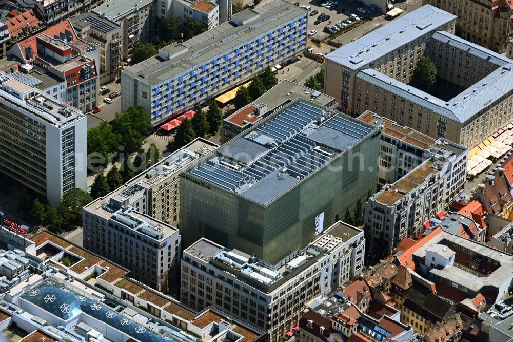 Aerial image Leipzig - Museum building ensemble Museum of bildenden Kuenste on Katharinenstrasse in the district Mitte in Leipzig in the state Saxony