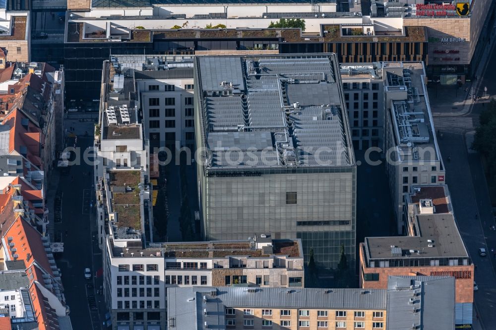 Aerial photograph Leipzig - Museum building ensemble Museum of bildenden Kuenste on Katharinenstrasse in the district Mitte in Leipzig in the state Saxony