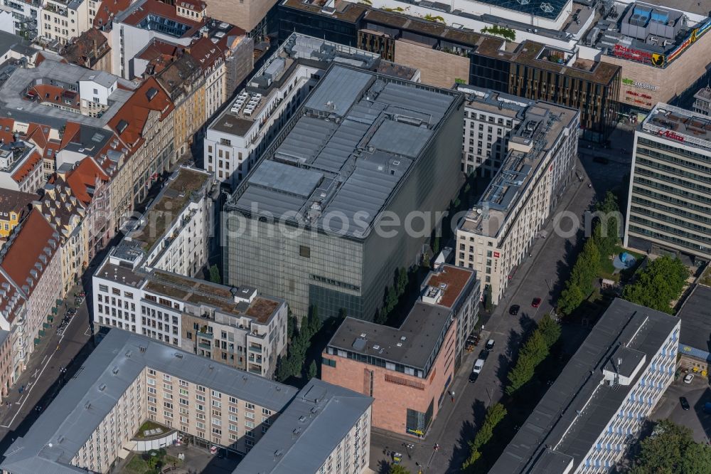 Aerial image Leipzig - Museum building ensemble Museum of bildenden Kuenste on Katharinenstrasse in the district Mitte in Leipzig in the state Saxony