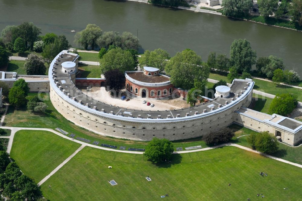 Ingolstadt from the bird's eye view: Museum building ensemble of Museum des Ersten Weltkriegs (Bayerisches Armeemuseum) on Regimentstrasse in Ingolstadt in the state Bavaria, Germany