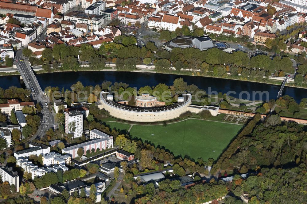 Aerial image Ingolstadt - Museum building ensemble of Museum des Ersten Weltkriegs (Bayerisches Armeemuseum) on Regimentstrasse in Ingolstadt in the state Bavaria, Germany