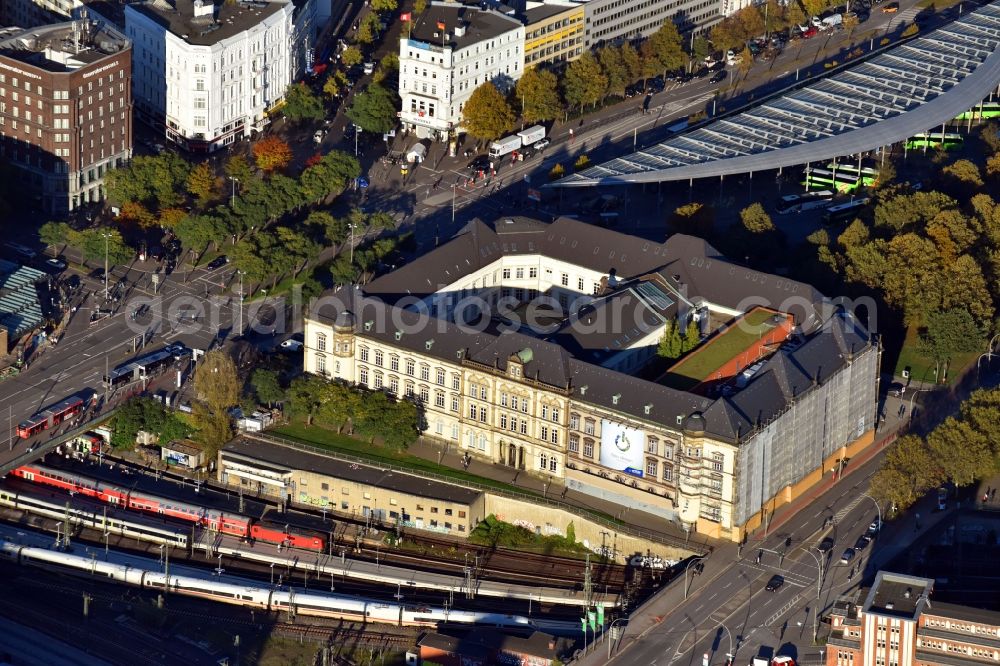 Aerial image Hamburg - Museum building ensemble Museum of art in the district St. Georg in Hamburg, Germany