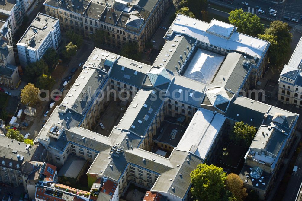 Berlin from above - Museum building ensemble Museum fuer Naturkunde on Invalidenstrasse in the district Mitte in Berlin, Germany