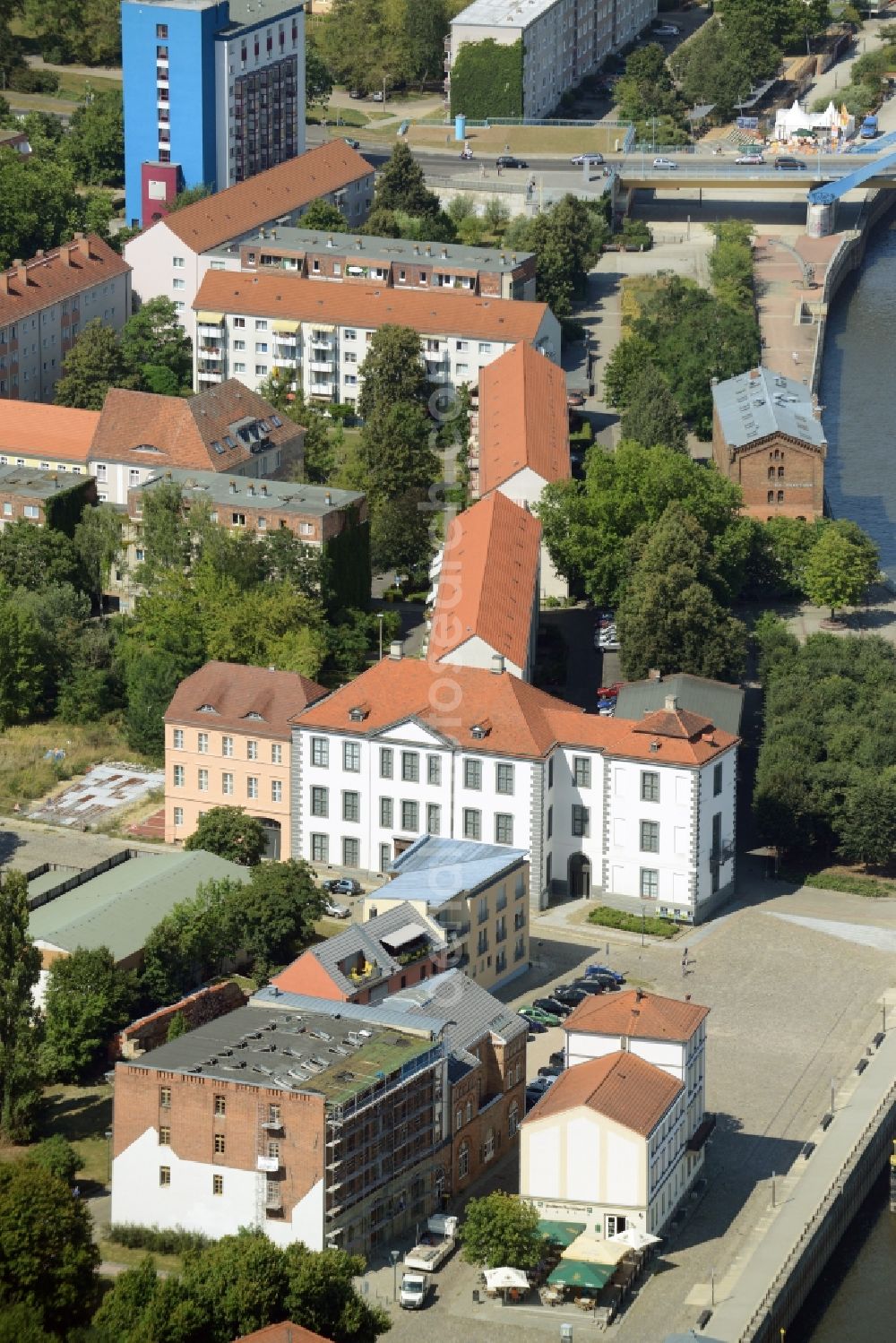 Aerial photograph Frankfurt (Oder) - Museum building ensemble Museum- Viadrina in Frankfurt Oder in the state Brandenburg