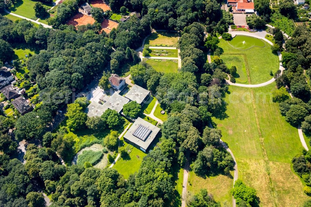 Bottrop from above - Museum building ensemble Museumszentrum Quadrat in Bottrop in the state North Rhine-Westphalia