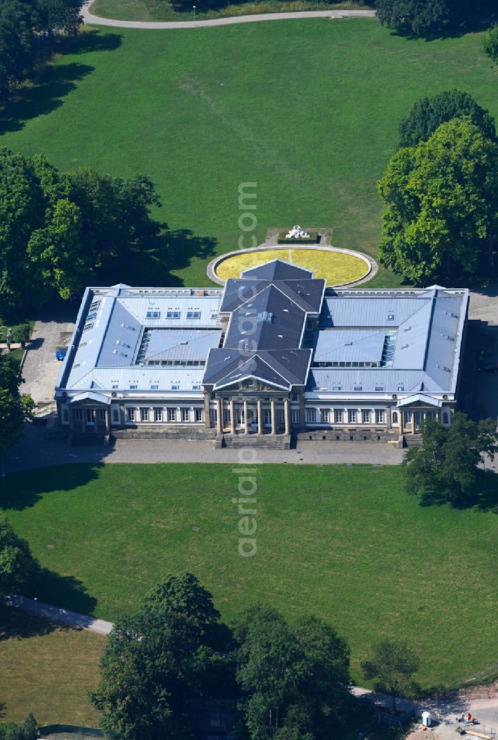 Aerial image Stuttgart - Museum building ensemble of the Museum of Natural History Stuttgart at Rosenstein Castle in Stuttgart in the federal state of Baden-Wurttemberg, Germany