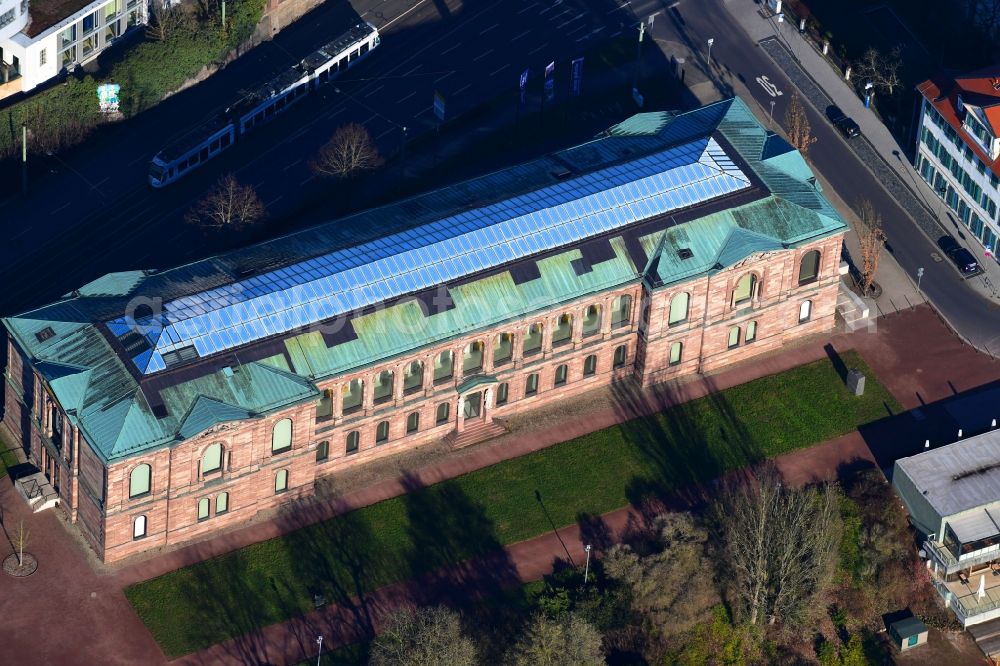 Kassel from above - Museum building ensemble Neue Galerie in Kassel in the state Hesse, Germany